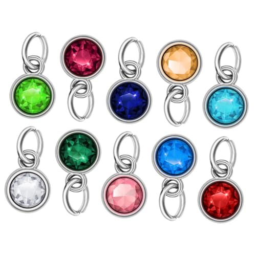 NUOBESTY 36 Stück Teiliges Geburtstagsstein anhänger Edelstahl Bunte Strass charms für DIY Schmuckherstellung Leicht Vielseitig für Halsketten Armbänder Schlüsselanhänger und NUOBESTY 36 Stück Teiliges Geburtstagsstein anhänger Edelstahl Bunte Strass charms für DIY Schmuckherstellung Leicht Vielseitig für Halsketten Armbänder Schlüsselanhänger und von NUOBESTY