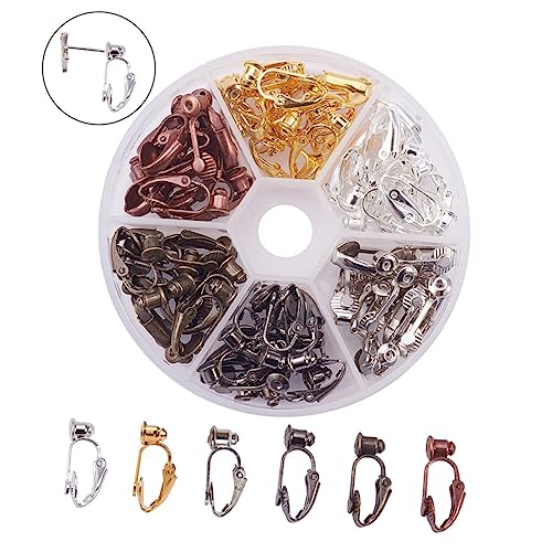 NUOBESTY 36 Stück Teiliges Ohrclip in Mischfarben Bronzefarbene DIY Schmuck Accessoires für Durchbohrte Ohren Langlebige Ohrclips zur Reparatur und Individuellem Ohrschmuck von NUOBESTY