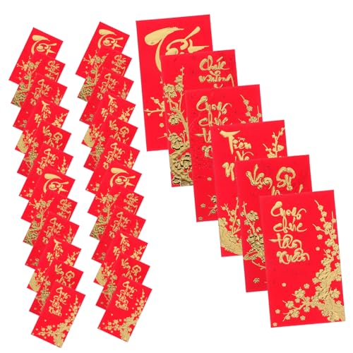 NUOBESTY 36 Stück Vietnamesische Neujahrs Rote Umschläge Einzigartiges Kulturdesign für Frühlingsfest für Hochzeiten und Festlichkeiten Robustes Elegante Geschenkverpackung für Glück und von NUOBESTY