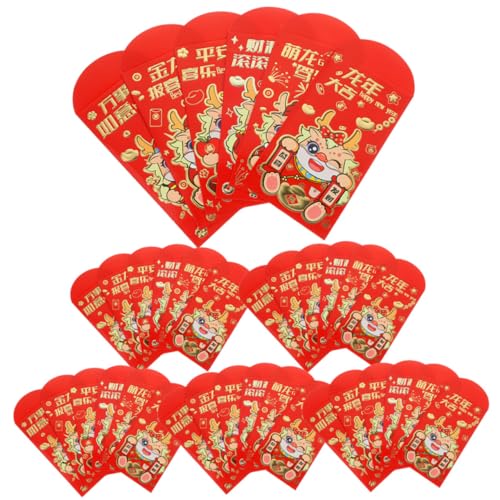NUOBESTY 36 Stück rote Umschlagtasche Drama Neujahrsdekorationen Glücklich Mond- Mondjahr briefumschläge rote umschläge chinesisch Chinesische Glücksgeldumschläge Mondrote Umschläge Papier von NUOBESTY