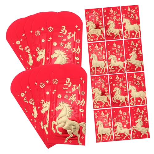 NUOBESTY 36 Stück roter umschlag des neuen jahres Mondrote Umschläge Mondroter Umschlag Neujahrsgeldumschläge Bargeld rotes Paket chinesisch China Hongbao Papier von NUOBESTY