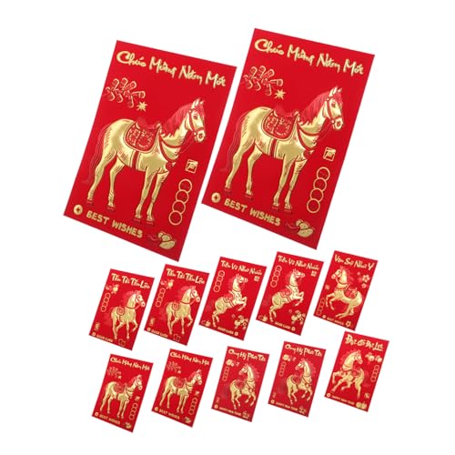 NUOBESTY 360 Stück Vietnamesische Neujahrs-rotumschläge Jahr Des Pferdes Kreative Hundertyuan-luckymoney-packungen für Frühlingsfest Familienfeiern und Geschenkübergaben von NUOBESTY