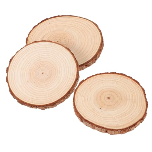NUOBESTY 3Stücke Weihnachts Zeichenbrett Holz Hängendes Malbrett für DIY Dekoration Natürliche Holzscheiben mit Rinde für Weihnachten Basteln ohne Seil für Wände von NUOBESTY