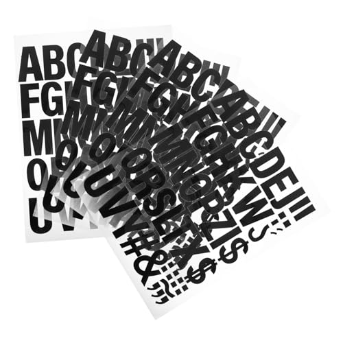 NUOBESTY 4 Blätter Diy Wärmeübertragungsbuchstaben für T Shirts Bügel Vinyl Alphabet Aufkleber für Kleidung Hüte Taschen und Patches Schwarz von NUOBESTY