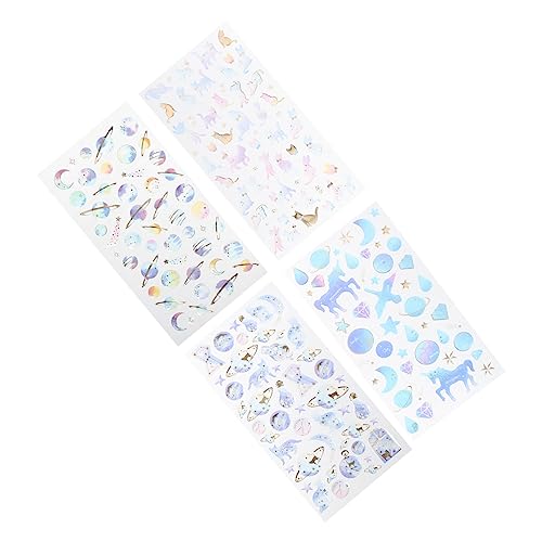 NUOBESTY 4 Blätter Wasserfeste Kristall Sticker Selbstklebend Vielseitig für Diy Scrapbook Handy Tagebuch Verzierung Langlebig Einfach Anzubringen für Kreative Bastelprojekte von NUOBESTY