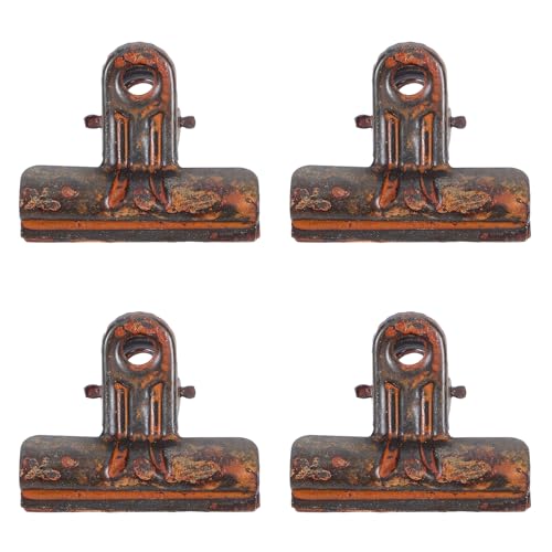NUOBESTY 4 Bulldog-Clips: Scharnierclips aus Metall im antiken Rost-Stil – sichere Foto- und Papierklammern, Binderklammern für Bastelarbeiten, Lebensmitteltüten, Klemmbretter, Poster NUOBESTY 4 Bulldog-Clips: Scharnierclips aus Metall im antiken Rost-Stil – sichere Foto- und Papierklammern, Binderklammern für Bastelarbeiten, Lebensmitteltüten, Klemmbretter, Poster von NUOBESTY