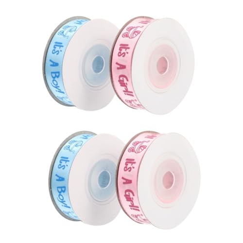 NUOBESTY 4 Rollen À 10 Kinder Gurtband „It'S A Boy“ Für Taufe Party Popcorn Glitzerndes „ “ Geschenkband Geschenkband Für Blaues „It'S A Girl“ von NUOBESTY