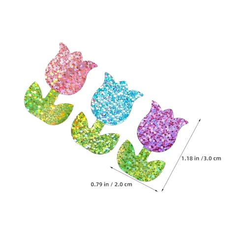 NUOBESTY 4 Rollen Blumenaufkleber: Klebeetiketten – Dekorative Umschlagaufkleber für Geschenke, Hochzeiten, Geburtstage, Partys – Frühlingsblumen-Tulpen-Aufkleberrolle (500 Stück/Rolle) von NUOBESTY