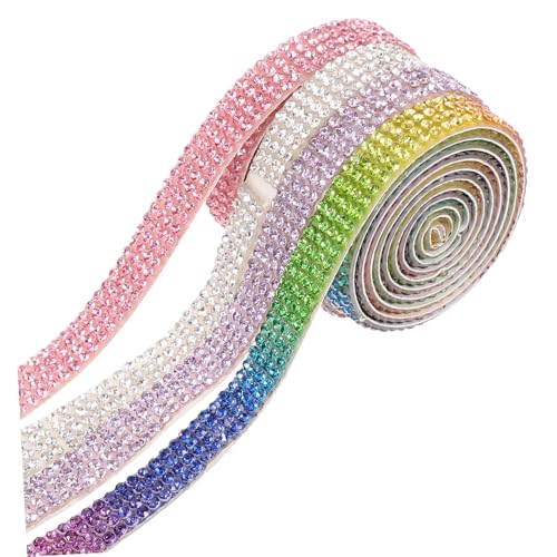 NUOBESTY 4 Rollen Selbstklebende Resin Strassband Reihen Funkelnde Strasssteine in Weiß Bunt Kristallviolett für DIY Basteln Schmuck Kleidung Schuhe Hochzeit Dekoration NUOBESTY 4 Rollen Selbstklebende Resin Strassband Reihen Funkelnde Strasssteine in Weiß Bunt Kristallviolett für DIY Basteln Schmuck Kleidung Schuhe Hochzeit Dekoration von NUOBESTY