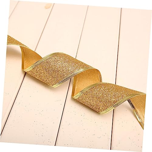 NUOBESTY 4 Rollen Teiliges Weihnachts Dekoband PVC mit Glitzer Geripptes Satin Geschenkband für Geschenkverpackung DIY Schleifen Party und Weihnachtsdeko Wiederverwendbar Vielseitig von NUOBESTY