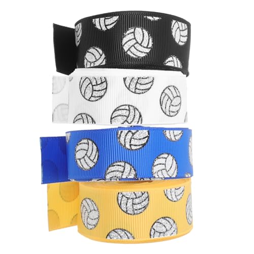 NUOBESTY 4 Rollen Volleyball Geschenkband Yards pro Polyester Dekoband in Strapazierfähiges DIY Bastelband für Geschenkverpackung und Handgemachte Accessoires von NUOBESTY