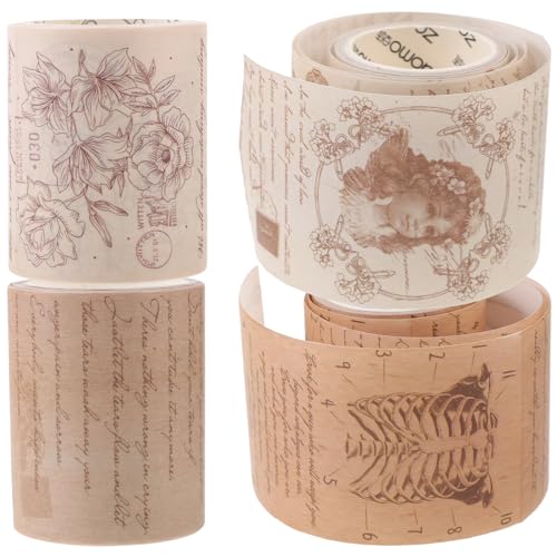 NUOBESTY 4 Rollen Washi Tape Dekorative Klebebänder für DIY Scrapbooking und Partydekoration Vintage Design Skelette Pflanzen Poesie Engel pro Rolle NUOBESTY 4 Rollen Washi Tape Dekorative Klebebänder für DIY Scrapbooking und Partydekoration Vintage Design Skelette Pflanzen Poesie Engel pro Rolle von NUOBESTY