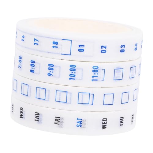 NUOBESTY 4 Rollen Washi Tape Set für Effiziente Planung Dekoratives Klebeband Washi Papier für Journaling Scrapbooking und Kalendergestaltung für Zeitmanagement und Kreative Projekte von NUOBESTY