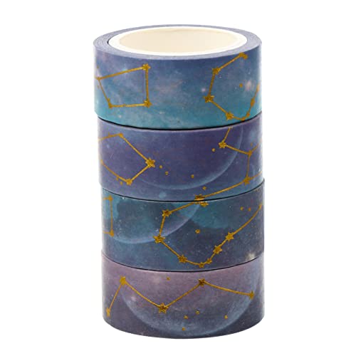 NUOBESTY 4 Rollen Washi-tape Dekorationsband Washi Tape Abkleben Aufkleber Aus Washi-papier Diy Washi Tapes Washi-klebeband Japanisches Papier Colorful von NUOBESTY