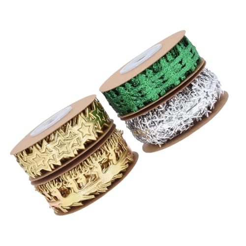 NUOBESTY 4 Rollen Weihnachtsband mit Geprägten Rentier Schneeflockenmustern Glitzernde Geschenkband Festliches Verpacken DIY Basteln Weihnachtsbaum Kranzdekorationen NUOBESTY 4 Rollen Weihnachtsband mit Geprägten Rentier Schneeflockenmustern Glitzernde Geschenkband Festliches Verpacken DIY Basteln Weihnachtsbaum Kranzdekorationen von NUOBESTY