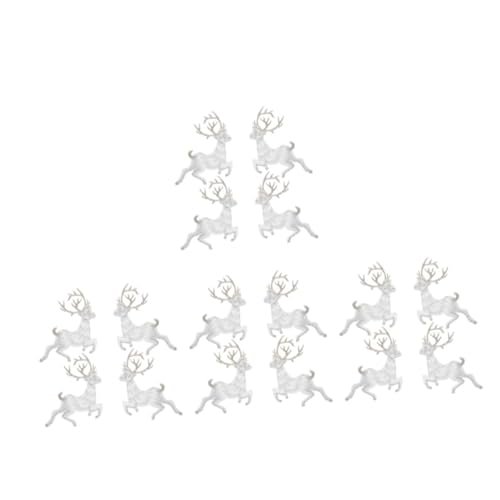 NUOBESTY 4 Sätze Kitz Stoff Aufkleber Rentier-patch Urlaubsaufkleber Weihnachts-hüpfburgen Weihnachtsdekoration Selber Machen Aufnäher Für Kleidung Nähen Verzierungen Reh Silver 4 Stück * 4 von NUOBESTY
