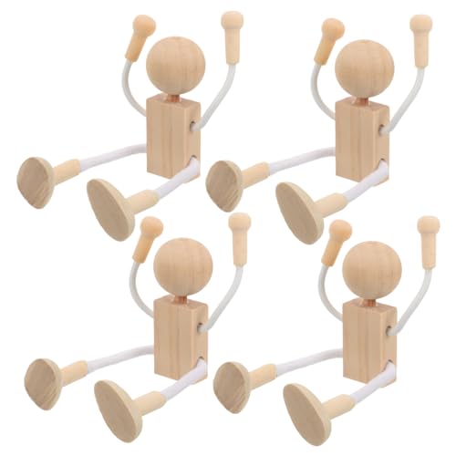 NUOBESTY 4 Stk. Teiliges DIY Holzroboter Bemalen Glatte Oberfläche Pädagogisches Bastelspielzeug für Originelles Holzfiguren Basteln Desktop-dekoration Geschenk für Jungen und Mädchen NUOBESTY 4 Stk. Teiliges DIY Holzroboter Bemalen Glatte Oberfläche Pädagogisches Bastelspielzeug für Originelles Holzfiguren Basteln Desktop-dekoration Geschenk für Jungen und Mädchen von NUOBESTY