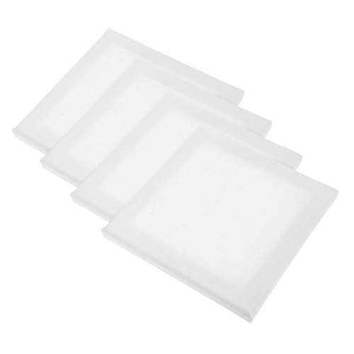 NUOBESTY 4 Stück Blanko Maltafel Kunst Maltafel Quadratisch Mini Malleinwände Blankotafel Zum Malen Künstler Zeichenbretter Mal Leinwandtafel Leinen Baumwolle Weiß von NUOBESTY
