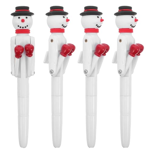 NUOBESTY 4 Stück Box-Schneemann-Kugelschreiber, lustiger Gel-Tintenstift mit Weihnachtsmotiv und Schlagarmen, neuartiges interaktives Schreibwerkzeug, Dekompressionsspielzeug für NUOBESTY 4 Stück Box-Schneemann-Kugelschreiber, lustiger Gel-Tintenstift mit Weihnachtsmotiv und Schlagarmen, neuartiges interaktives Schreibwerkzeug, Dekompressionsspielzeug für von NUOBESTY