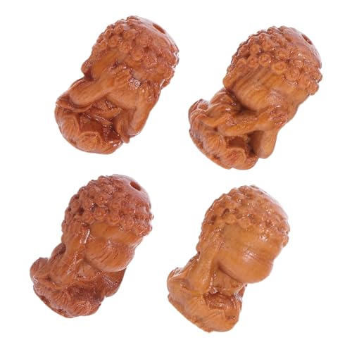 NUOBESTY 4 Stück Holzperlen Armbandmaterial Holzschnitzperlen Holzperlen Für Armbänder Zur Schmuckherstellung DIY Halskettenperlen Zum Selbermachen Lose von NUOBESTY