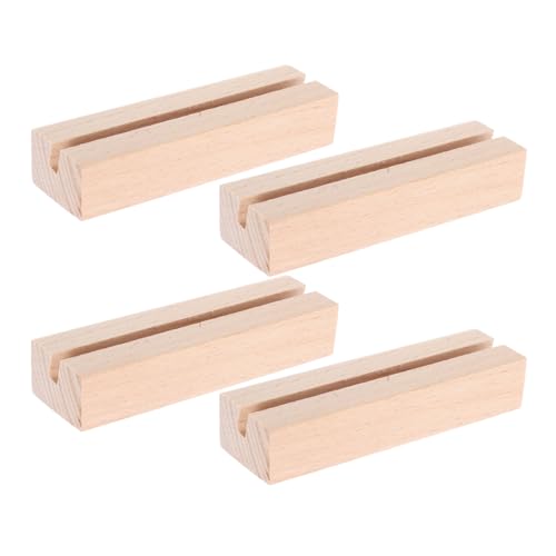 NUOBESTY 4 StüCk Tischkartenhalter Holz Kartenhalter Fotohalter HolzstäNder FüR Kalender Platzkartenhalter FüR Tischdeko, 10x3x2cm von NUOBESTY