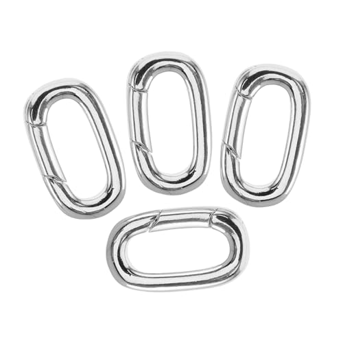 NUOBESTY 4 Stück Schmuckanschlussschnalle Ovale Halskette Shortener Anhänger Verbinden Verschluss Schmuckverschlüsse Für Armbänder Schnalle Halskette Verschluss Halskettenöse Silver Kupfer von NUOBESTY