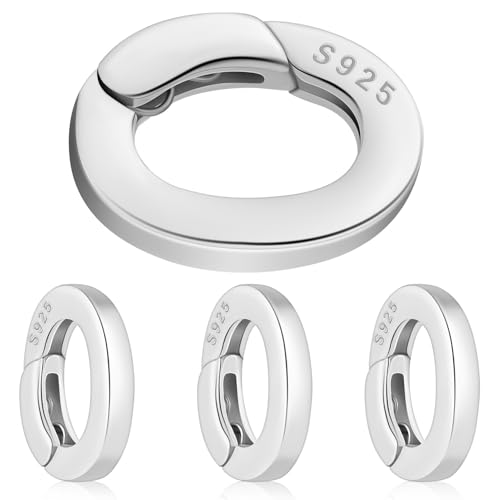 NUOBESTY 4 Stück Schmuckschnalle Schließe dünn Anhängerverschluss Karabiner Halskette klein verkürzen Oval Karabinerhaken Halsketten Clips Halskettenclip Kettenverkürzer-Clip Silber- Silver NUOBESTY 4 Stück Schmuckschnalle Schließe dünn Anhängerverschluss Karabiner Halskette klein verkürzen Oval Karabinerhaken Halsketten Clips Halskettenclip Kettenverkürzer-Clip Silber- Silver von NUOBESTY