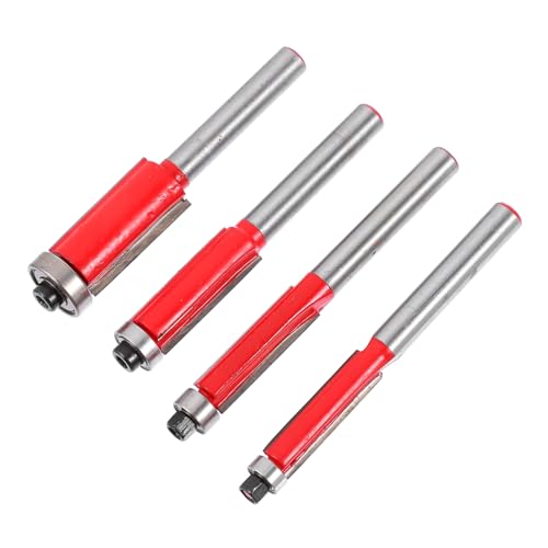 NUOBESTY 4 Stück Teiliges Bündigfräser Holzwerkzeuge Verstellbare Trimmbohrer für Holzarbeiten Langlebige Fräser mit Schaft für Spanplatte NUOBESTY 4 Stück Teiliges Bündigfräser Holzwerkzeuge Verstellbare Trimmbohrer für Holzarbeiten Langlebige Fräser mit Schaft für Spanplatte von NUOBESTY