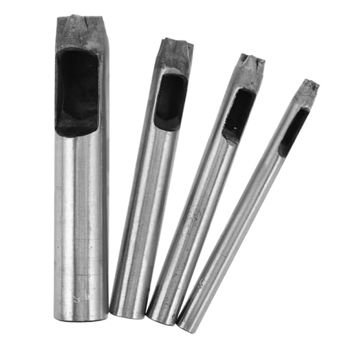 NUOBESTY 4 Stück Teiliges Lederlochstanzer Set mit Sternförmigem Stahlstanzer für Diy Handwerke Präzise Lochschneider für Gürtel und Lederprojekte Vielseitig Einsetzbar Robust und Langlebig von NUOBESTY