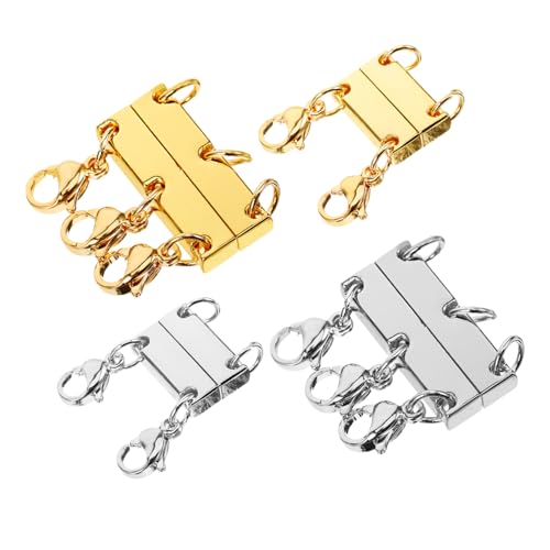 NUOBESTY 4 Stück Teiliges Magnetische Verbindungsschließen für Diy Einstellbare Distanzperlen für Mehrschichtige und Armbänder für Schmuckbastler von NUOBESTY
