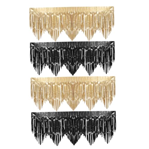 NUOBESTY 4 Stück Teiliges Party Dekorationsset Lametta Girlande Diy Foto Booth Requisiten Metallic Fransen Vorhang für Geburtstagsfeiern und Hochzeiten Wanddekoration NUOBESTY 4 Stück Teiliges Party Dekorationsset Lametta Girlande Diy Foto Booth Requisiten Metallic Fransen Vorhang für Geburtstagsfeiern und Hochzeiten Wanddekoration von NUOBESTY