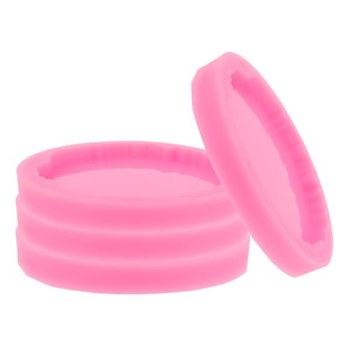 NUOBESTY 4 Stück Teiliges Runde Silikon Untersetzerformen für Epoxidharz DIY Coaster Rosa Unregelmäßige Form Einfach zu Verwenden für Heimdekoration und Möbel Schutz von NUOBESTY