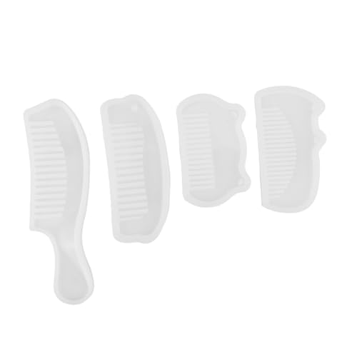 NUOBESTY 4 Stück Teiliges Transparentes Silikon Harz Gießform für DIY Haarstylingkamm Flexible Epoxidharzform mit Hoher Detailgenauigkeit Langlebig Vielseitig für Schmuck Kunsthandwerk von NUOBESTY