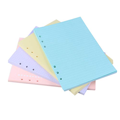 NUOBESTY 4 Stück Zeitschriften-nachfüllungen Farbiges Papier Buntes Tagebuch Notizbuch-nachfüllpapier Buntes Papier Zeitschriften-nachfüllpapier Schnellhefter Weißes Papier A5 Gerades von NUOBESTY