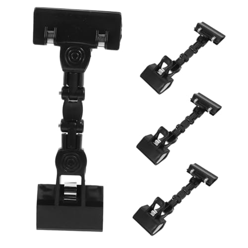 NUOBESTY 4 Stücke Einstellbarer Etikettenclip Malklammer für Zeichenbretter Foto-Memo-Clip Gemäldehalter Doppelkopfklemme für Künstler Zeichnungsclip kopieren Dokumentinhaber Eisen Schwarz von NUOBESTY