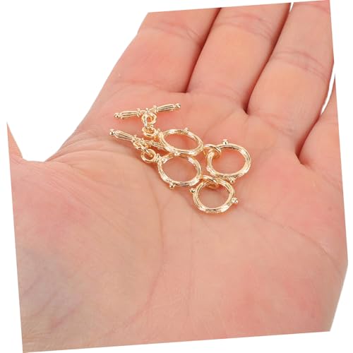 NUOBESTY 4 Stücke Kettenverlängerung Ringknebelverschlüsse Metallstangenverschlüsse Schmuckanschluss Verschlüsse Armband Knebelverschlüsse hohle runde Schnallen Hohlkippverschlüsse Golden NUOBESTY 4 Stücke Kettenverlängerung Ringknebelverschlüsse Metallstangenverschlüsse Schmuckanschluss Verschlüsse Armband Knebelverschlüsse hohle runde Schnallen Hohlkippverschlüsse Golden von NUOBESTY