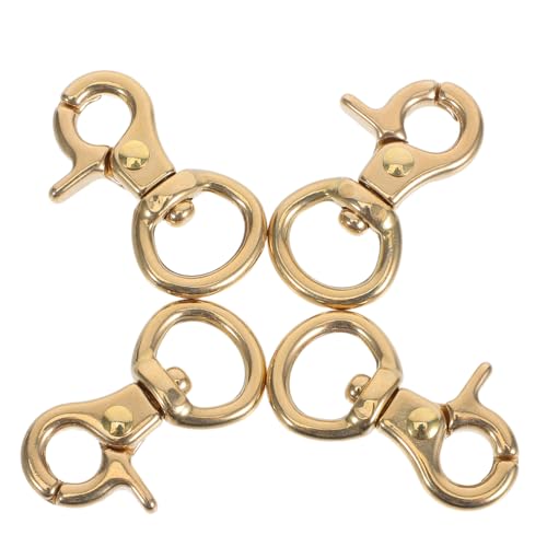 NUOBESTY 4 Stücke Rein Kupferne Drehbare Federschnapper Robuster Japanischer Hummer-karabiner Vielseitig für Schlüsselanhänger DIY Taschen Lederwaren Starke Federmechanik von NUOBESTY