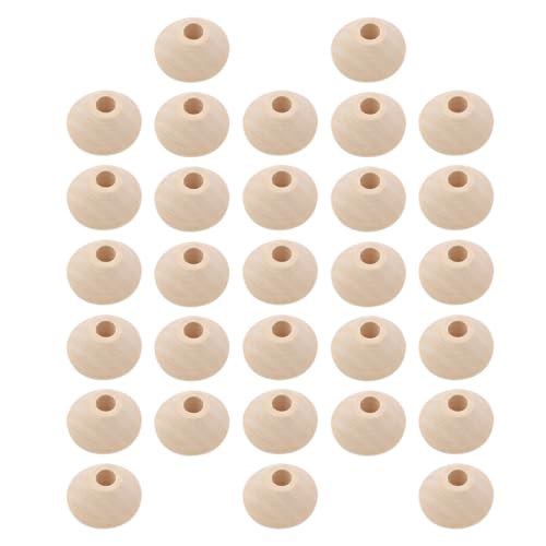 NUOBESTY 40 Stück Holz Abacus Perlen Natürliche Farbe Unlackierte Holzperlen für Diy Schmuck Basteln für Babyarmbänder und Kreative Projekte von NUOBESTY