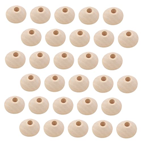NUOBESTY 40 Stück Naturfarbene Holzperlen für Bastelarbeiten Unlackierte Abakusperlen für Schmuckherstellung Diy Projekte und Bastelideen von NUOBESTY