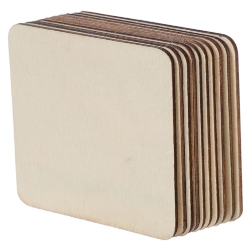 NUOBESTY 40 Stück Quadratische Holzscheiben Kleine Quadratische Holzblöcke Holzblöcke Zum Basteln Unbehandelte Holzquadrate DIY Holzquadrate Holzausschnitte Zum Bemalen Leere von NUOBESTY