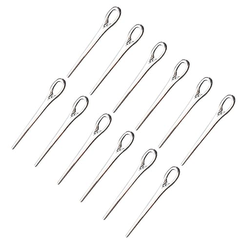 NUOBESTY 40 Stück Silberne Große Loch Nadeln Anhänger Mini Sticknadeln Charm Legierung DIY Schmuckherstellung Zubehör für Halskette und Armband von NUOBESTY