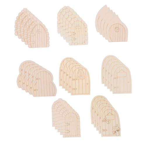 NUOBESTY 40 Stück Teiliges Unbemalte Holz-feentüren für Diy-dekoration Miniatur-gartentüren Robuste Wichteltüren aus Naturholz Vielseitig für Puppenhaus Garten und Partygestaltung von NUOBESTY