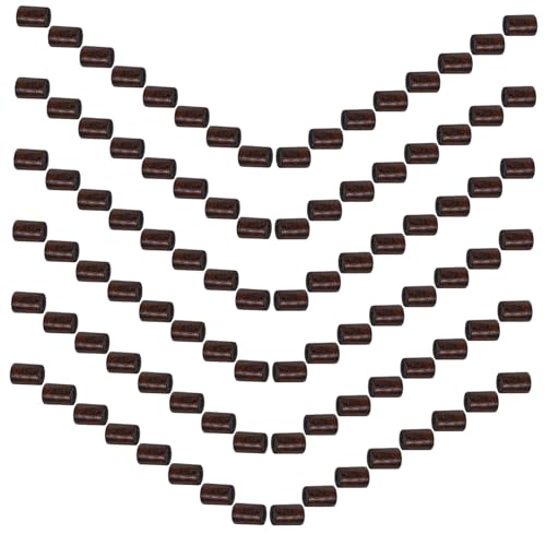 NUOBESTY 400Stücke Zylindrische Dekoperlen für DIY Schmuckherstellung Natürliche Holzperlen mit Großen Löchern für Armbänder und Mmbraun von NUOBESTY