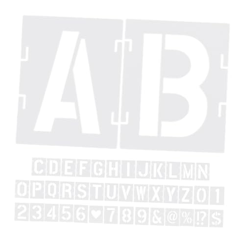 NUOBESTY 42 Stück Wiederverwendbare Buchstaben und Zahlenvorlagen Kunststoff für Malerei Holz Wänden und Stoff für Kreative Diy Projekte von NUOBESTY