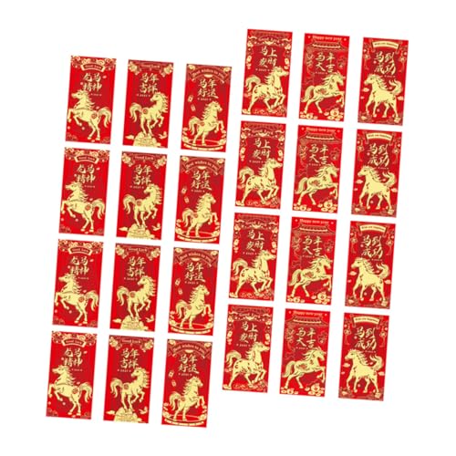 NUOBESTY 48 Stück Jahr des Pferdroten Pakets Chinese 2026 Hongbao Frühlingsfest, rote umschläge mondneujahr Frühling Festival Red Envelope 2026 Neujahr Hongbao Papier von NUOBESTY