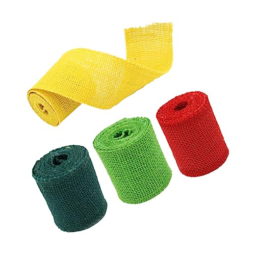NUOBESTY 4Rollen Handgefertigtes Juteband für Weihnachten Rot Gelb Grün pro für DIY Bastelprojekte Hochzeitsdekoration und Rustikale NUOBESTY 4Rollen Handgefertigtes Juteband für Weihnachten Rot Gelb Grün pro für DIY Bastelprojekte Hochzeitsdekoration und Rustikale von NUOBESTY