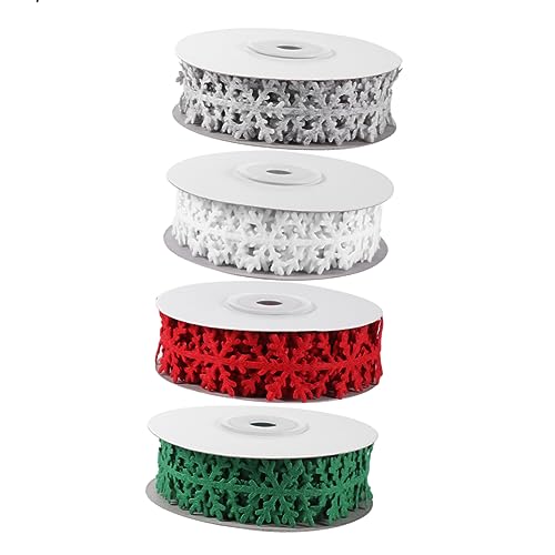 NUOBESTY 4Rollen Weihnachtsgeschenkband Strapazierfähiges Dekorationsband für DIY Hochzeit Party Geschenkverpackung Weihnachtsdeko Zubehör NUOBESTY 4Rollen Weihnachtsgeschenkband Strapazierfähiges Dekorationsband für DIY Hochzeit Party Geschenkverpackung Weihnachtsdeko Zubehör von NUOBESTY