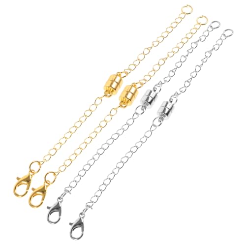 NUOBESTY 4Stücke Magnetische Halskettenverlängerung für DIY Schmuck Starke Magnetverschlüsse für Armbänder und Ketten zum Reparieren und Herstellen von Individuellen Designs von NUOBESTY