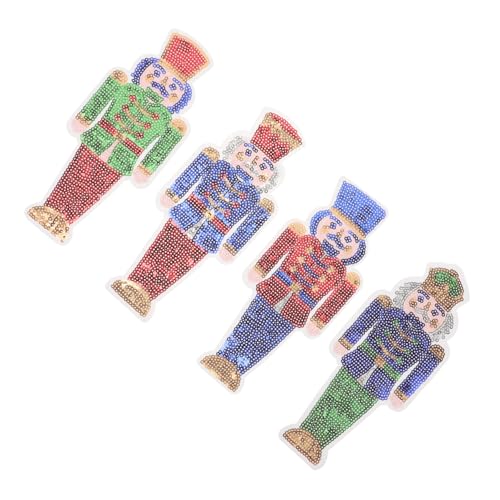 NUOBESTY 4Stücke Weihnachts Patches zum Aufbügeln mit Funkelnden Pailletten Strapazierfähig für Kleidung und Bastelprojekte Europäisches Design Festliche Dekoration von NUOBESTY