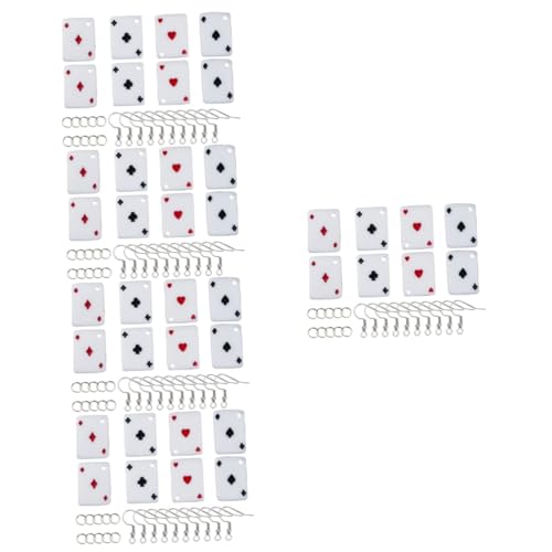 NUOBESTY 5 Kisten Spielkarten-Ohrringe Anhänger Spielen dekorativer Anhänger Tally Spielkarten Kartenspielen Hängendes Spielkartenhandwerk schicke Halskette tragbar Poker Geschenkkarte von NUOBESTY